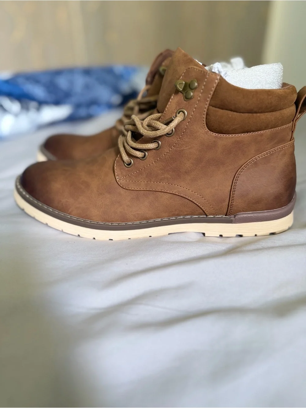 Men's Brown Casual Lace-Up Work Boots